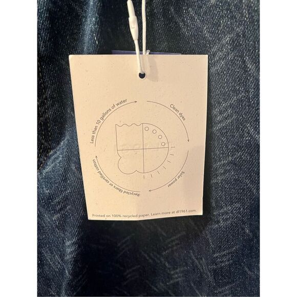 DL1961 DL Vintage Zoie Wide Leg Relaxed Jeans in Seacliff Laser Print Sz 24 NWT - Picture 3 of 13